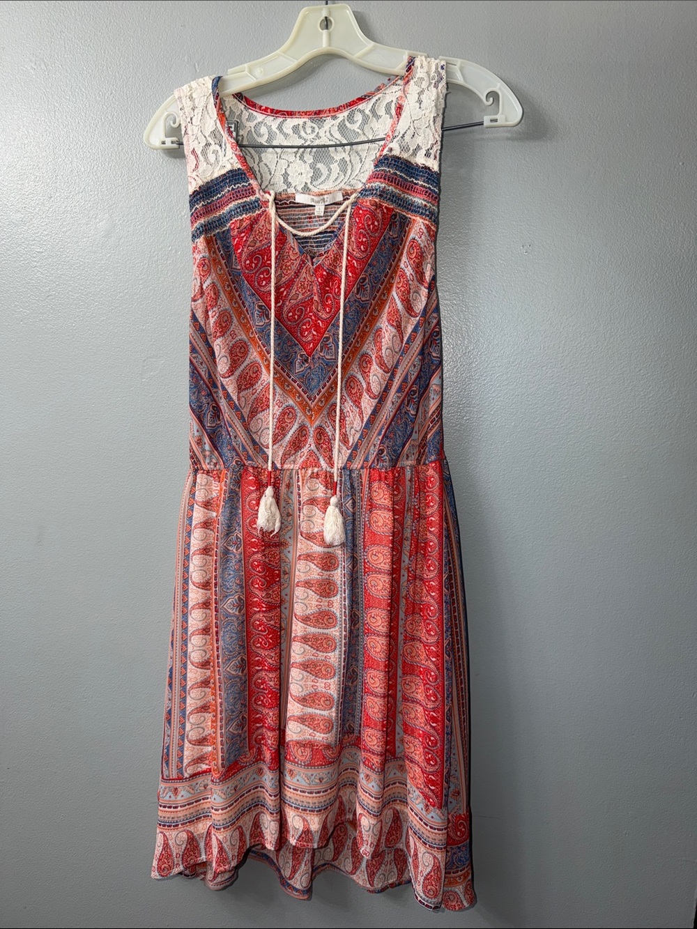 Miss Me Womens Large Paisley lace 90s y2k Dress